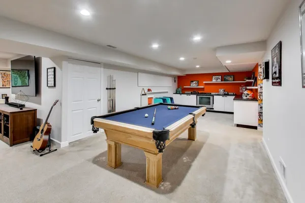 a room with furniture and a table