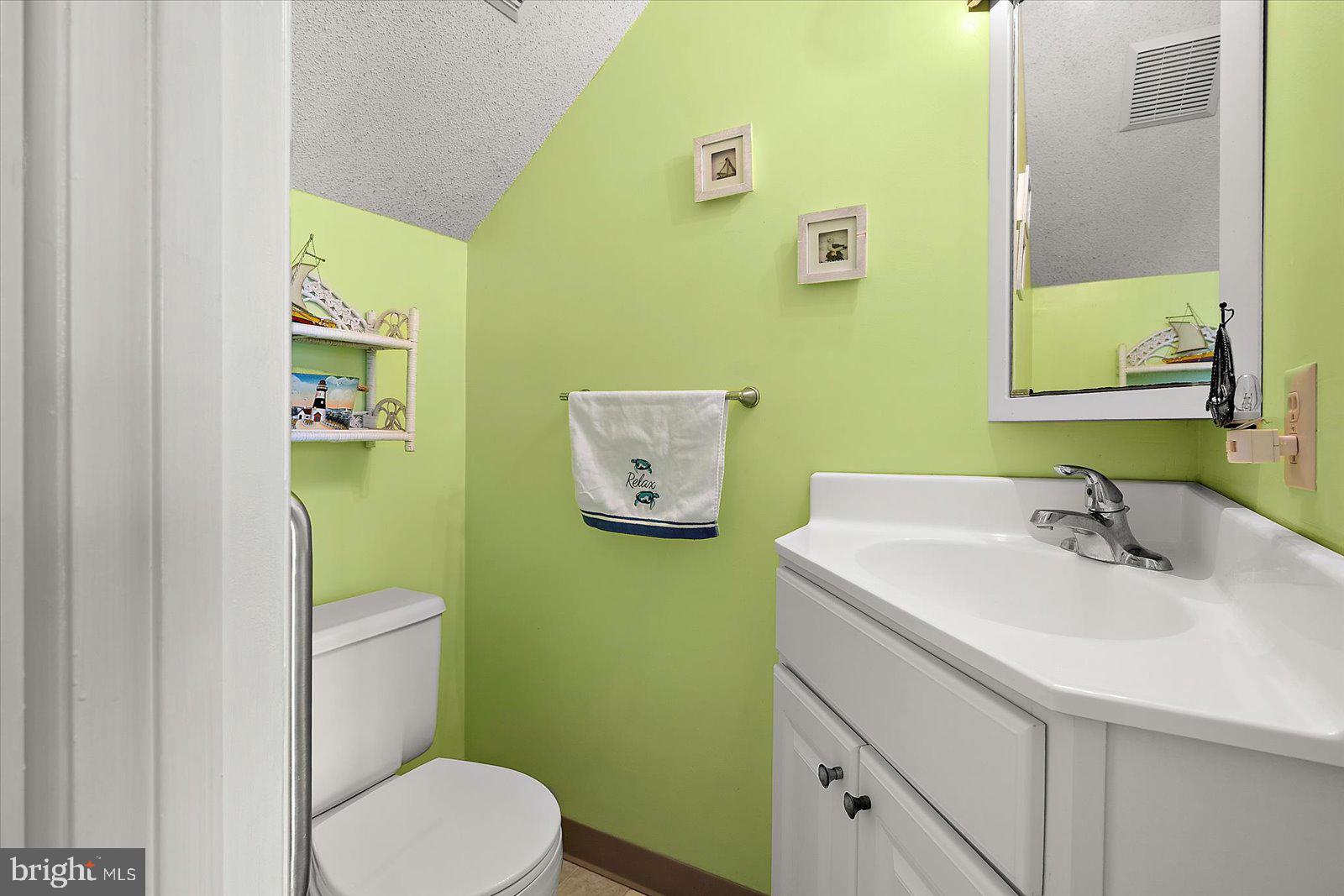 614 Osprey Road, Unit D Ocean City, MD 21842 - Photo 18 of 60 a bathroom with a sink mirror and toilet