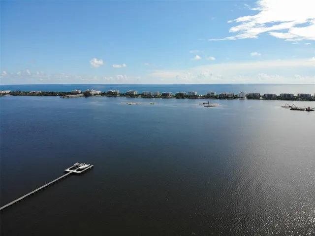 a view of a lake and mountain