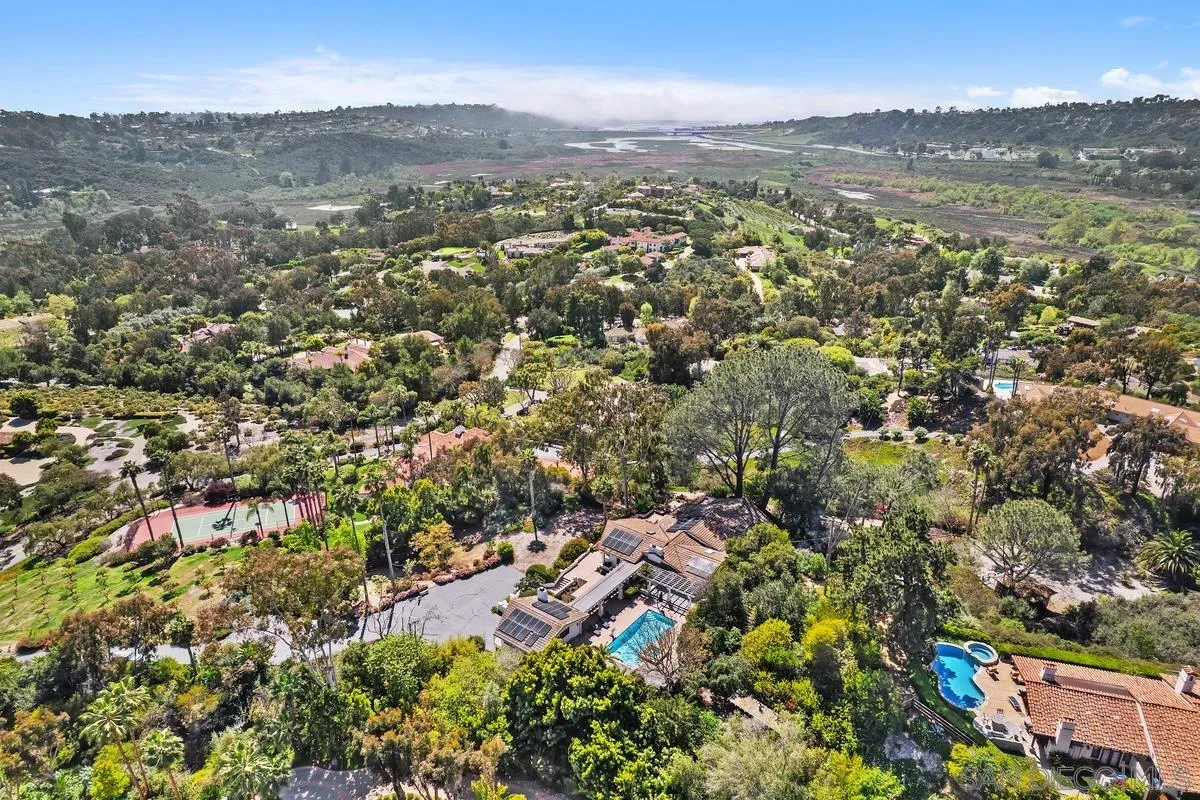 16610 Los Morros Rancho Santa Fe, CA 92067 - Photo 48 of 50 an aerial view of residential houses with outdoor space and trees