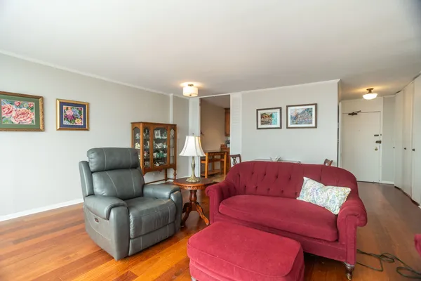 a living room with furniture and a couch