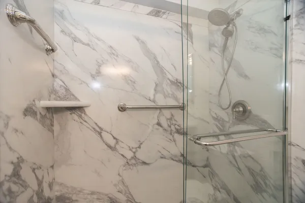 a bathroom with a shower