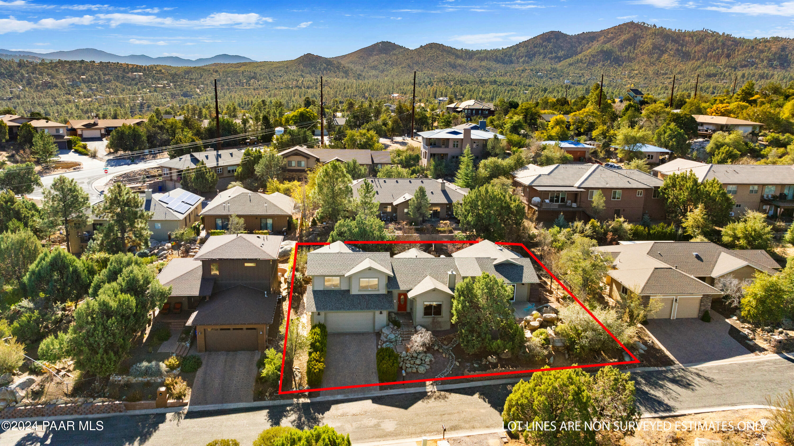 1457 Vista Road Prescott, AZ 86303 - Photo 31 of 34 Arial Overview with lot lines