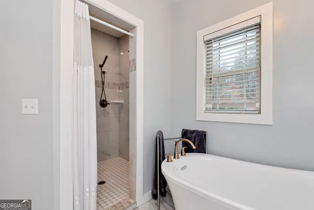 a bathroom with a shower