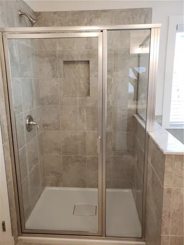 a bathroom with a shower