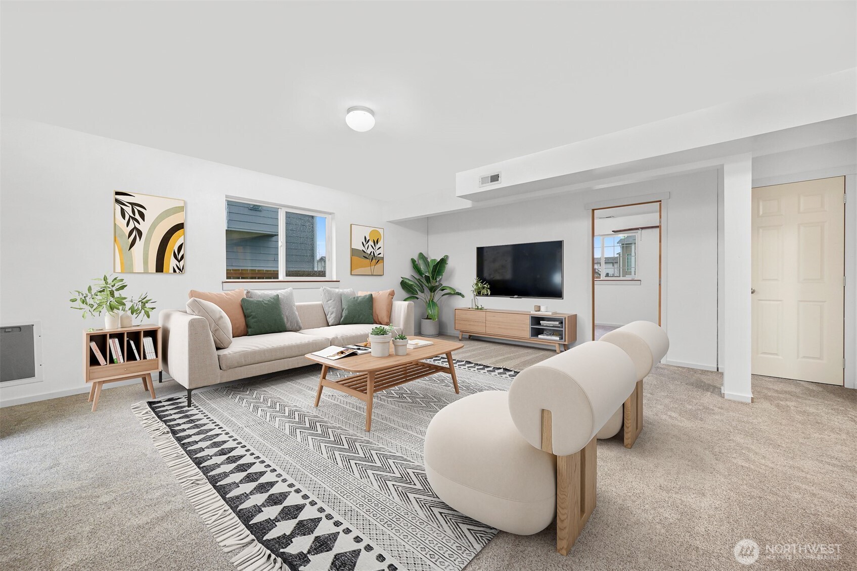 512 Allison Way Nooksack, WA 98276 - Photo 32 of 37 a living room with furniture and a flat screen tv
