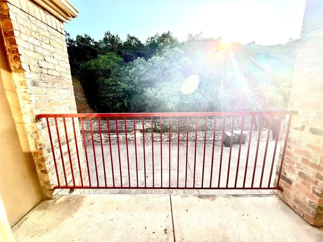 a view of a black gate