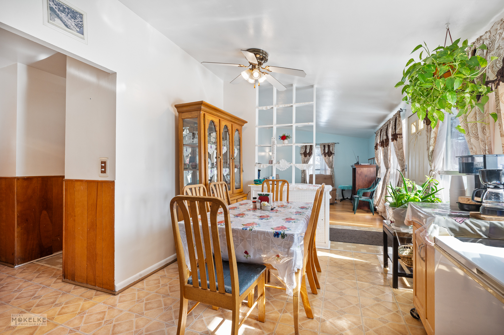 44 Iowa Avenue Addison, IL 60101 - Photo 15 of 31 a dining room with furniture potted plants and wooden floor