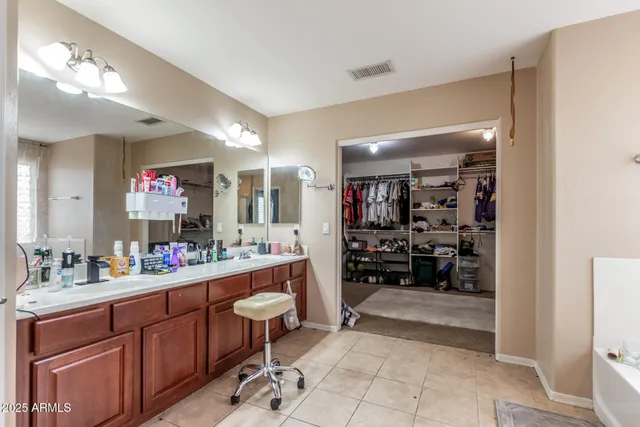 a room with lots of counter space and furniture