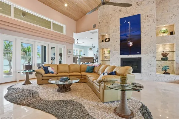 a living room with furniture