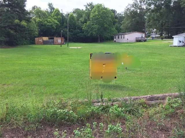 a view of a tiny house with a yard