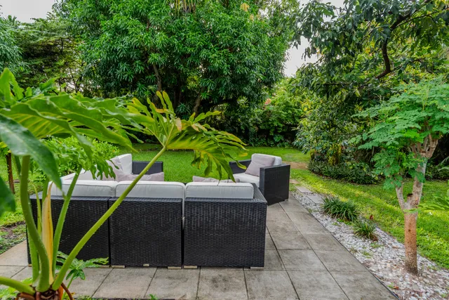 a view of a house with a garden