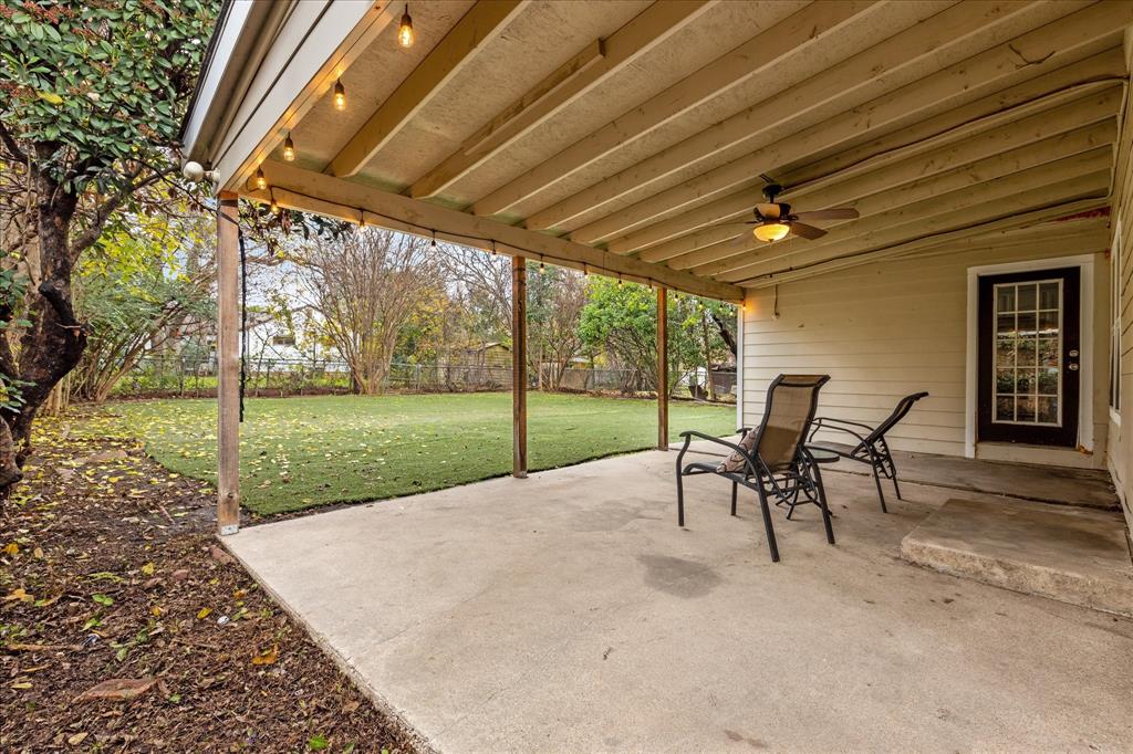3554 Winston Road Fort Worth, TX 76109 - Photo 25 of 25 a view of a patio with a table chairs and backyard