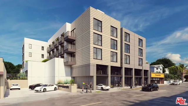 a front view of a building with street