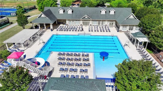 an aerial view of a house