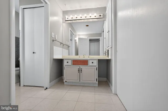 a view of a hallway with entryway