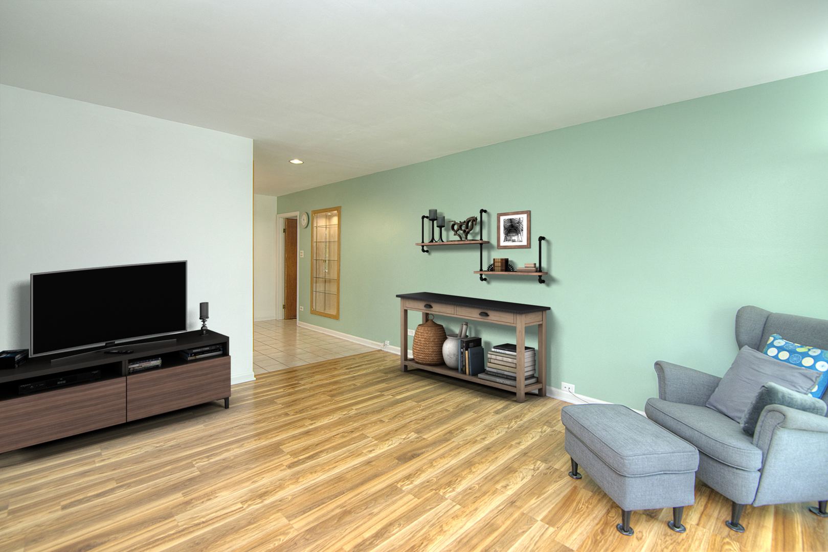 725 Washington Boulevard Hoffman Estates, IL 60169 - Photo 5 of 32 a living room with furniture and a flat screen tv