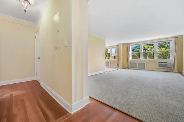 an empty room with a window