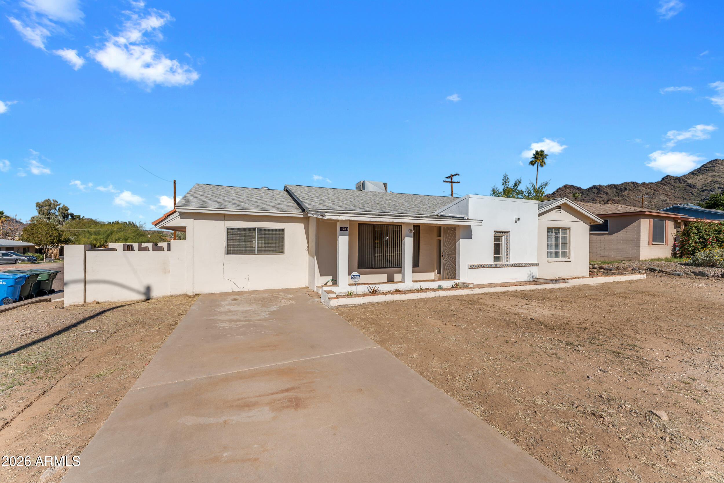 a view of a house with a patio