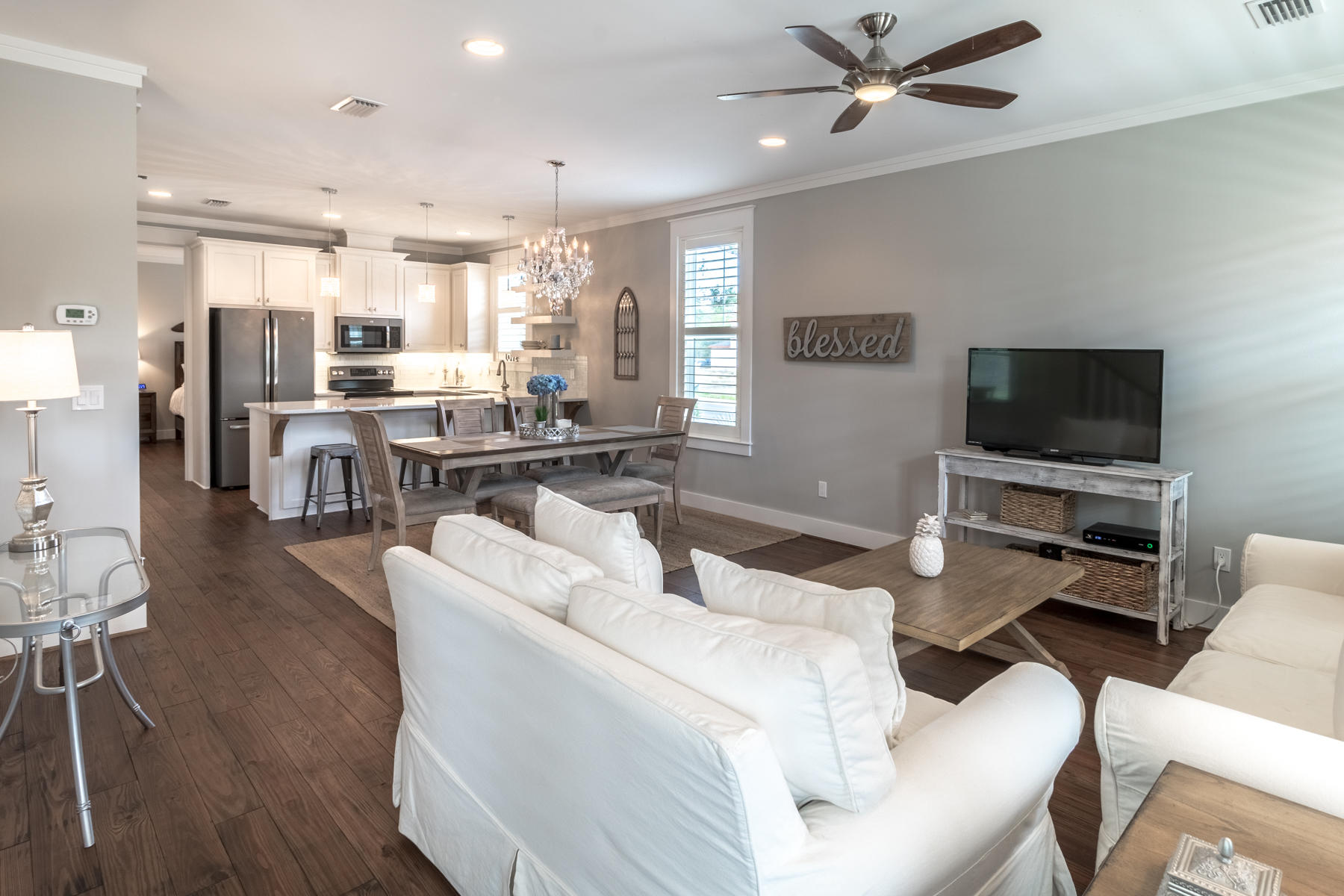 119 Michaela Lane Santa Rosa Beach, FL 32459 - Photo 7 of 28 a living room with furniture and a flat screen tv