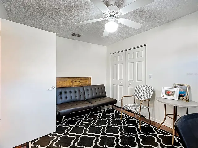 a living room with furniture