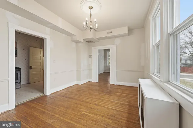 a view of a livingroom with a chandelier