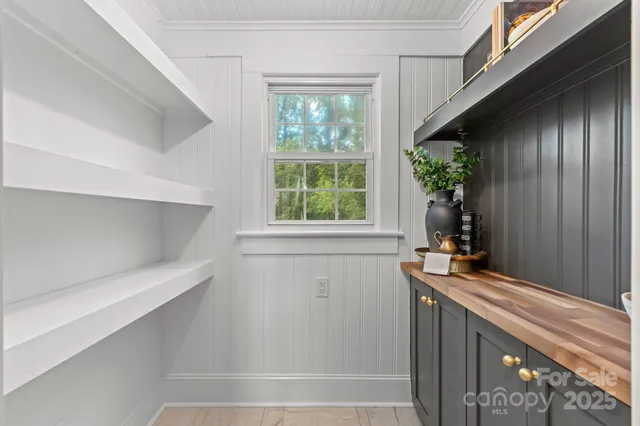 a room with window and a potted plant