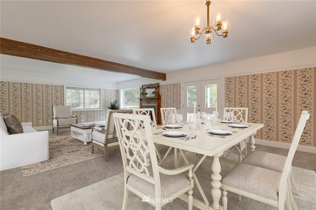 611 Newberg Road Snohomish, WA 98290 - Photo 13 of 40 a view of a dining room with furniture window and outside view