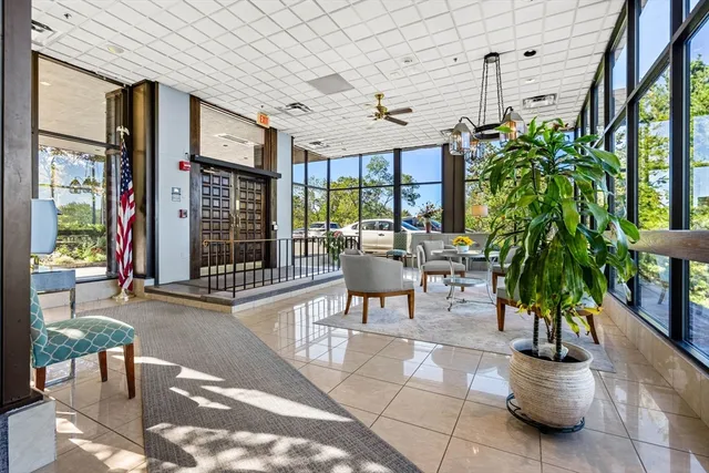 a view of a furniture and window in a room
