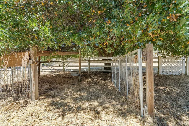 a backyard of a house with lots of green space