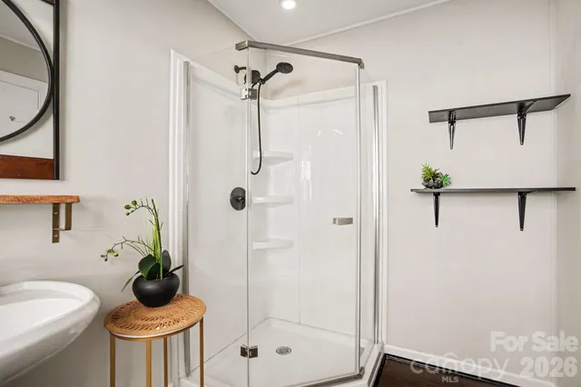 a backyard of a house with seating space