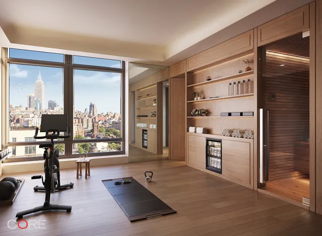 a spacious bedroom with a bed window and couch