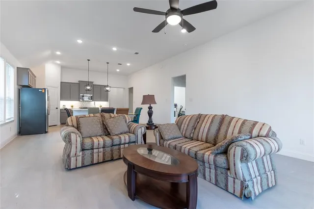 a living room with furniture