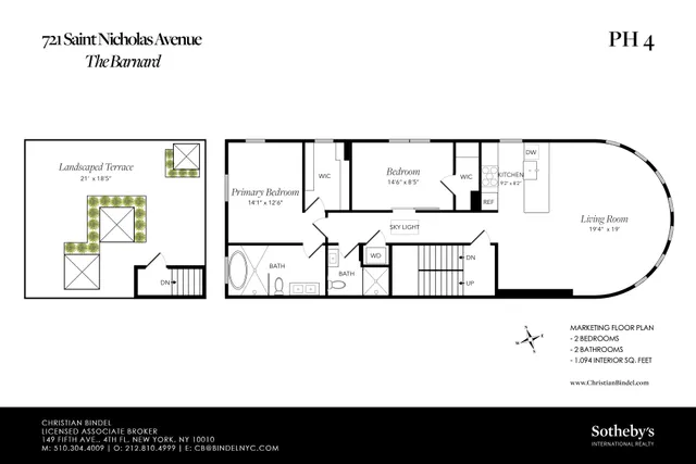 $1,075,000 | 721 St Nicholas Avenue, Unit PH4 | Hamilton Heights