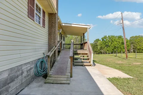 a view of a wooden deck