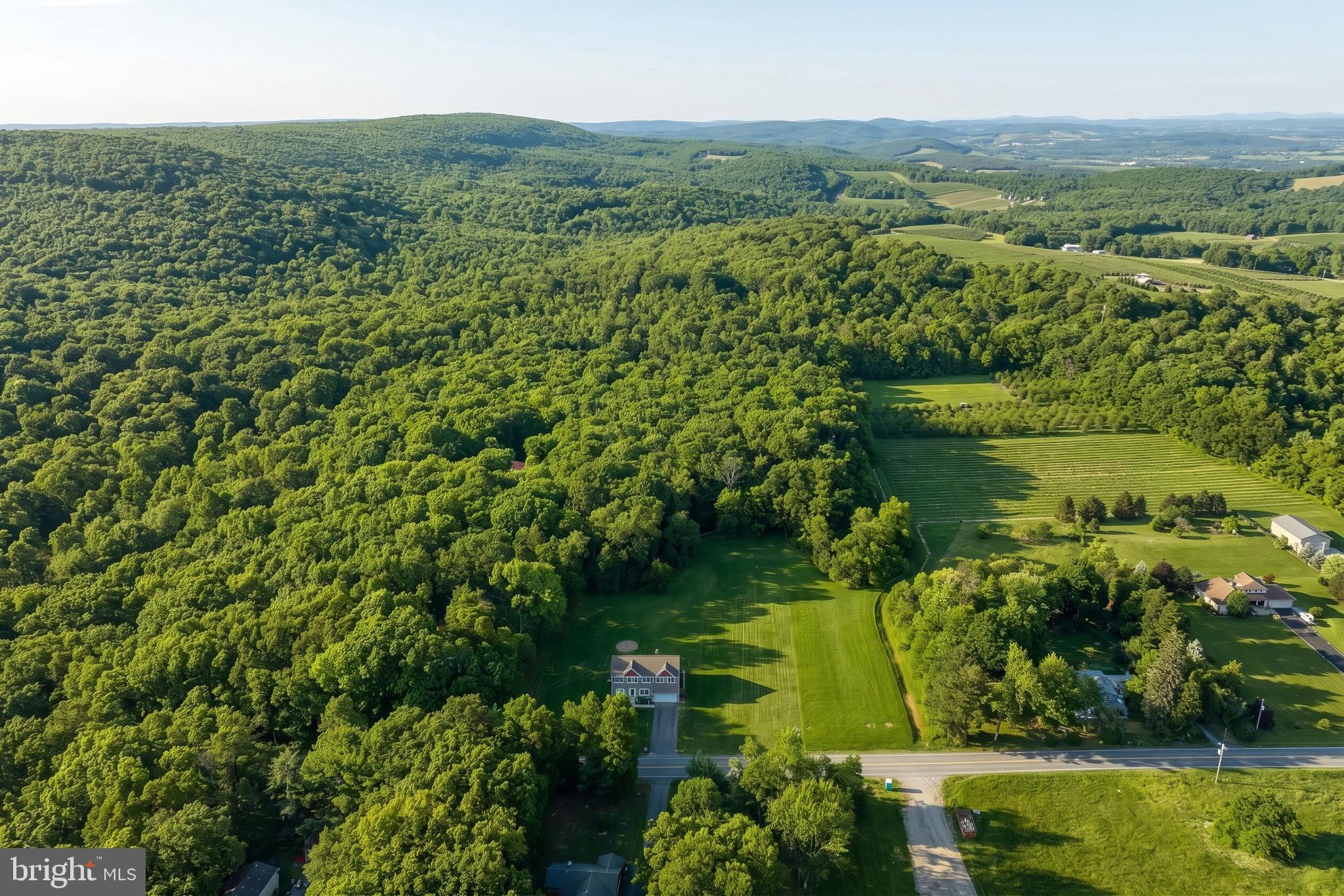 2741 Cold Springs Road Orrtanna, PA 17353 - Photo 3 of 52 an aerial view of green landscape with trees houses and lake view