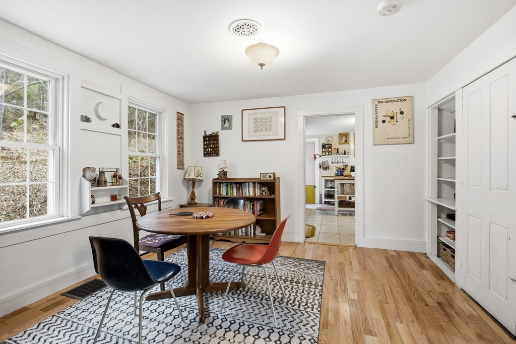 118 North Leverett Road Leverett, MA 01054 - Photo 11 of 26 a dining room with furniture and wooden floor