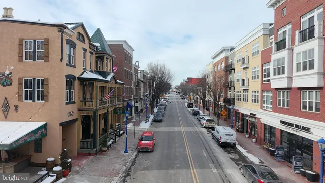 a city street lined with buildings and buildings
