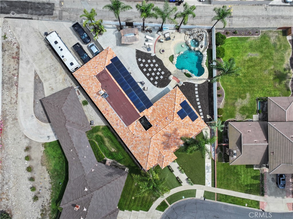 1842 Balboa Way Upland, CA 91784 - Photo 66 of 70 an aerial view of a house with a yard and potted plants