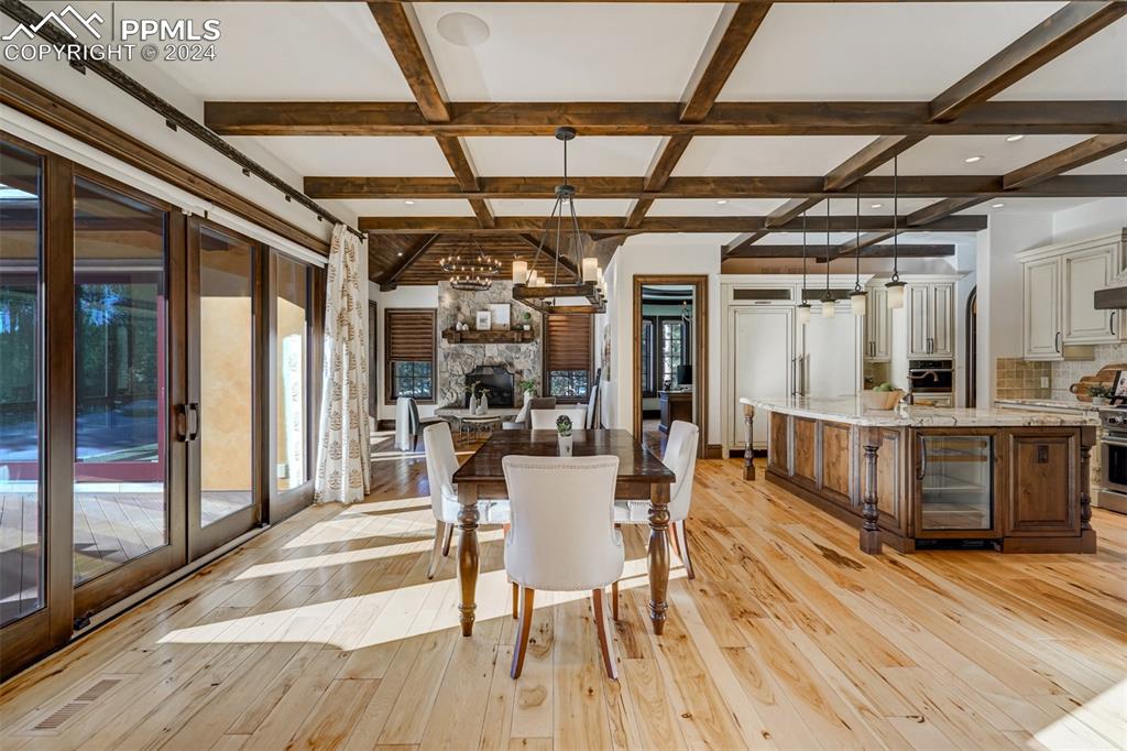 4602 High Forest Road Colorado Springs, CO 80908 - Photo 11 of 50 a view of a dining room with furniture window and wooden floor