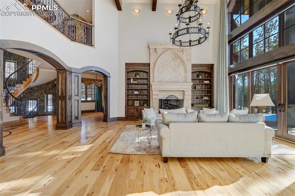 4602 High Forest Road Colorado Springs, CO 80908 - Photo 6 of 50 a living room with furniture and a fireplace