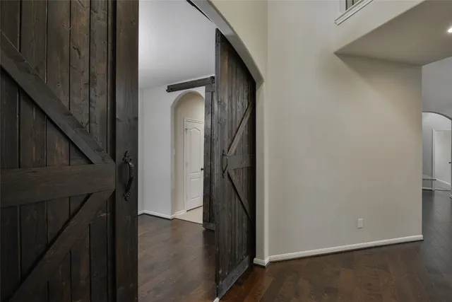 a view of hallway with stairs