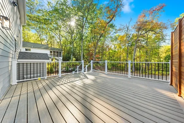 a view of a wooden deck