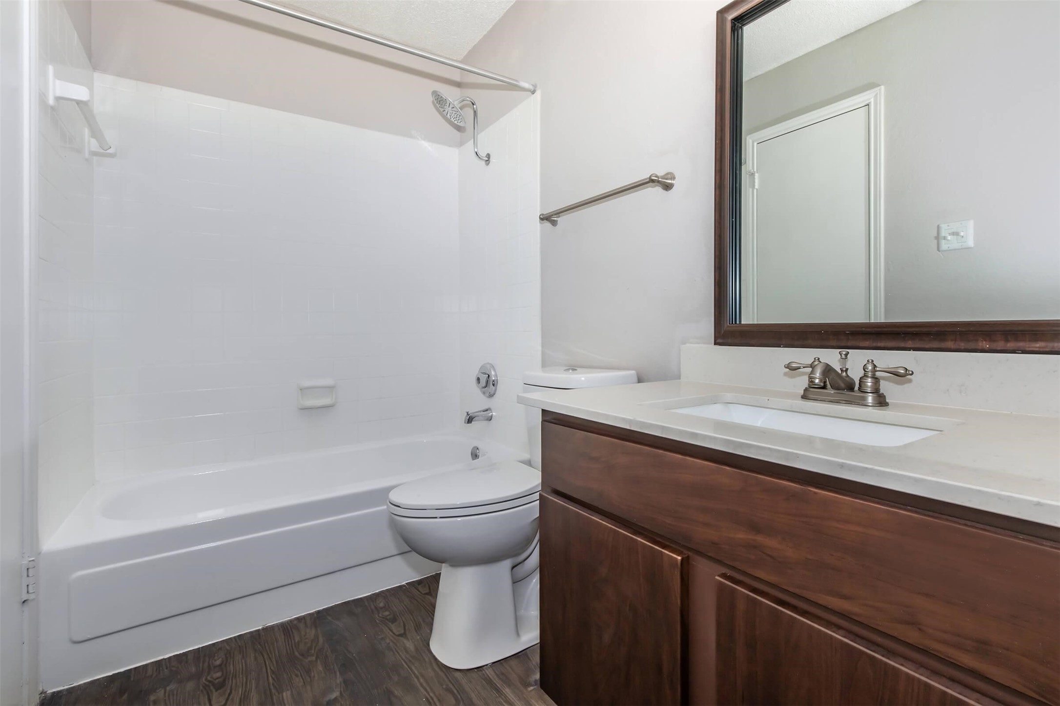 8301 Boat Club Road, Unit 1217 Fort Worth, TX 76179 - Photo 12 of 44 a bathroom with a granite countertop sink toilet and shower