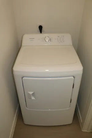 a close up view of washer and dryer