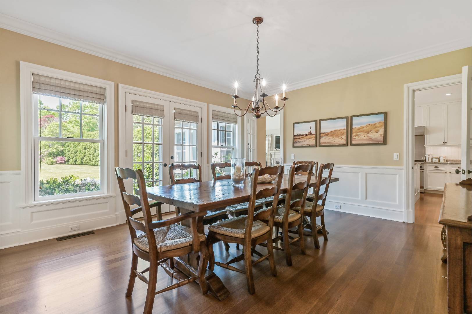 15 Dock Road Remsenburg, NY 11960 - Photo 16 of 34 a view of a dining room with furniture window and wooden floor