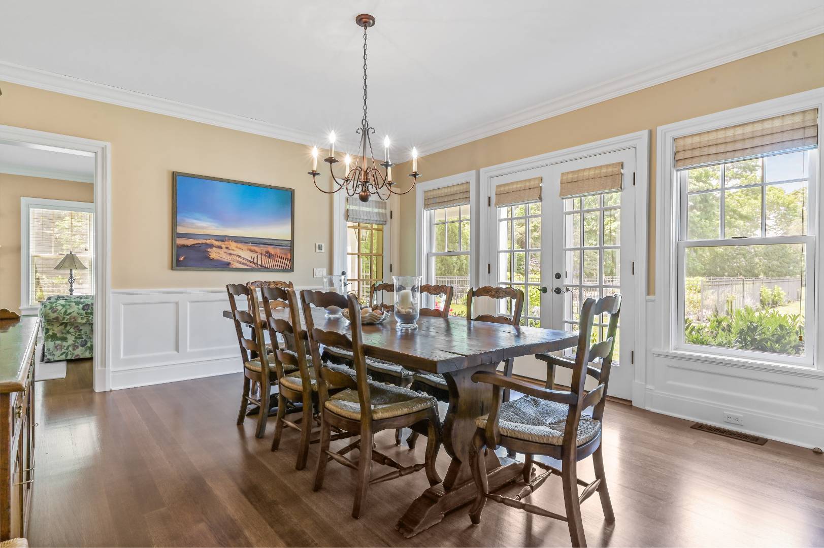 15 Dock Road Remsenburg, NY 11960 - Photo 17 of 34 a view of a dining room with furniture window and wooden floor