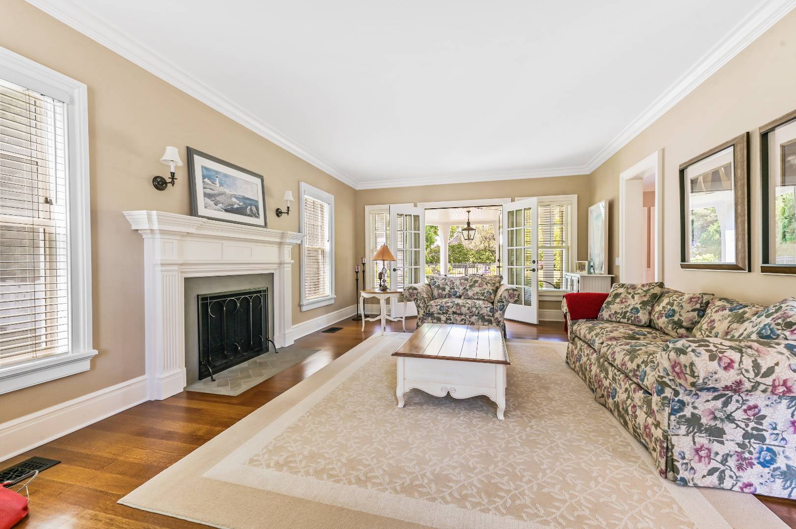 15 Dock Road Remsenburg, NY 11960 - Photo 19 of 34 a living room with furniture and a fireplace