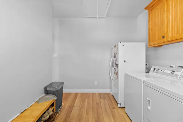 a view of utility room with a washer and dryer