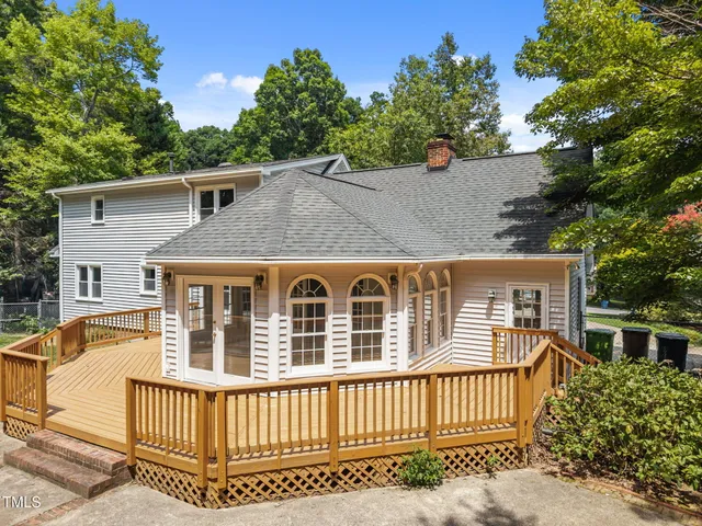 a view of a house with a deck